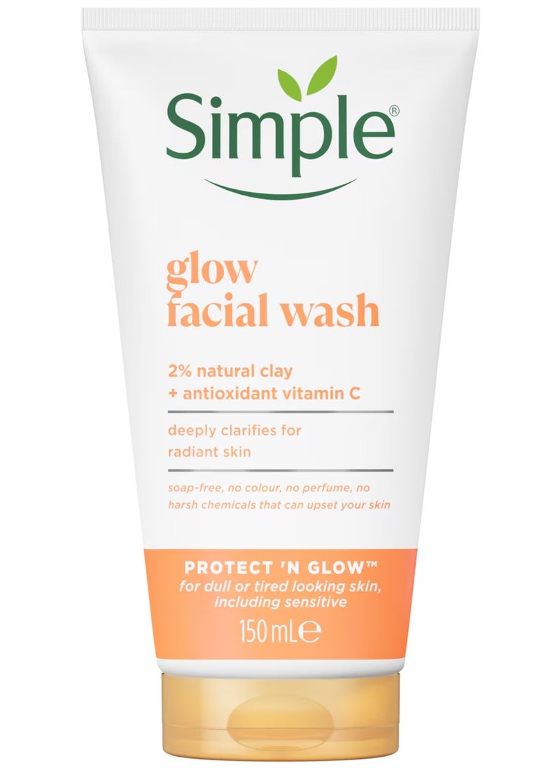 Simple Glow Facial Wash - Clay Polish Cleanser Protect 'N' Glow