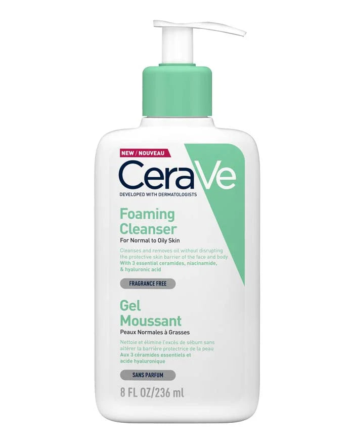 CeraVe foaming cleanser with niacinamide for normal to oily skin 236mls