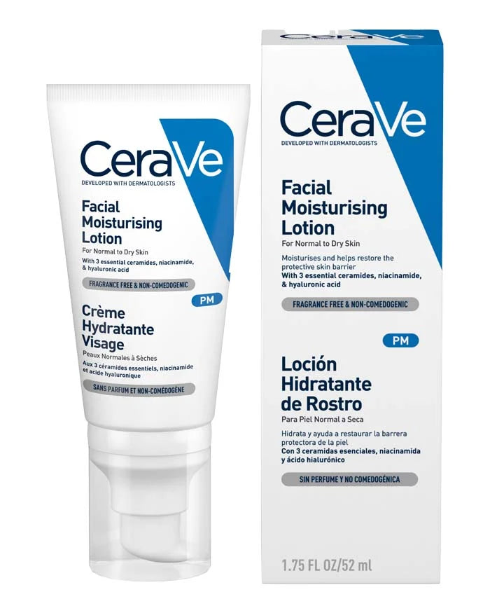 CeraVe moisturizing lotion with ceramides for normal to dry skin 52mls