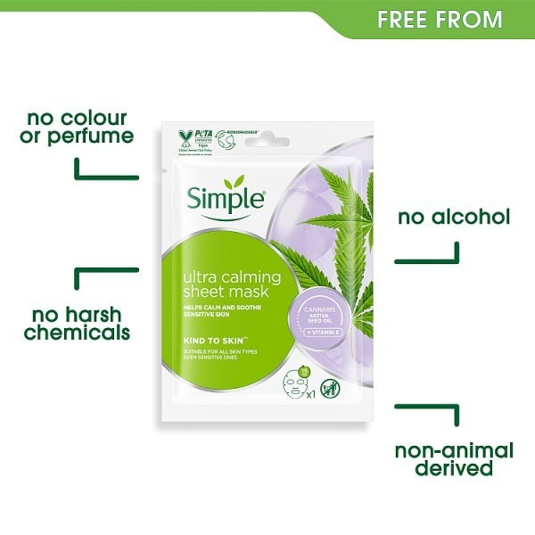 Simple Kind to Skin Biodegradable Sheet Mask Ultra Calming 1 pc