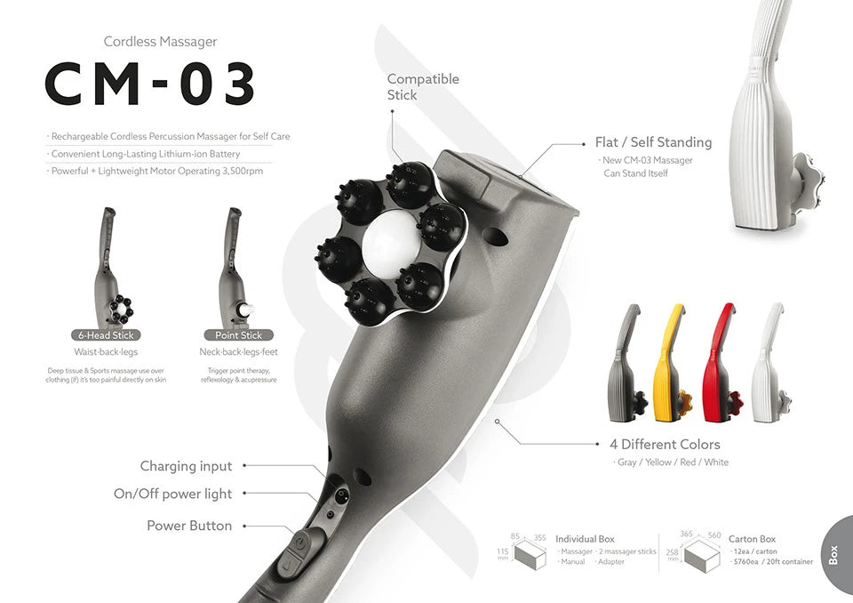 Body Elements CM-03 Cordless Massager - Red